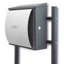 Bituxx Stojąca skrzynka pocztowa system letterbox boczny zamek ciemnoszary / jasnoszary