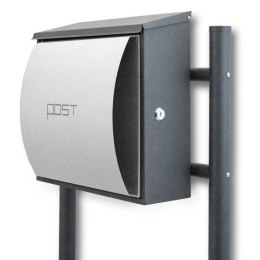 Bituxx Stojąca skrzynka pocztowa system letterbox boczny zamek ciemnoszary / jasnoszary