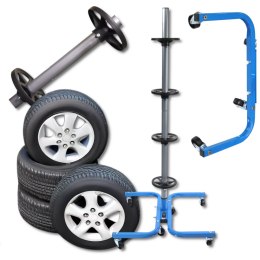 E-hurtownia Stojak na koła i opony stalowy udźwig 150 kg mobilny garaż warsztat 245 mm