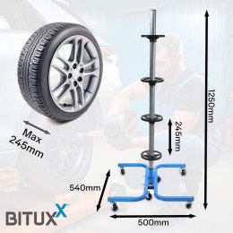 E-hurtownia Stojak na koła i opony stalowy udźwig 150 kg mobilny garaż warsztat 245 mm
