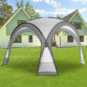 Bituxx Szary Wodoodporny Namiot Pawilon Ogrodowy Imprezowy Altana Kopuła 3,5x3,5m