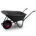 Bituxx Taczka ogrodowa 100L 250kg misa PVC czarne koło PU