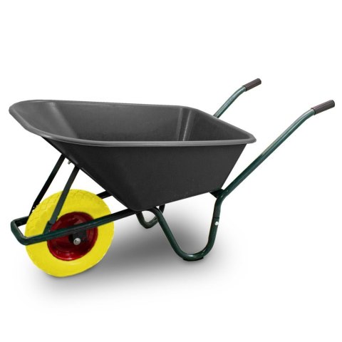 Bituxx Taczka ogrodowa 100L 250kg misa PVC żółte koło PU