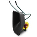 Bituxx Taczka ogrodowa 100L 250kg misa PVC żółte koło PU