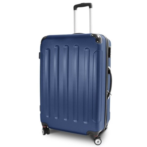 E-hurtownia Walizka podróżna ABS STRIPES rozmiar XL Granatowy E-hurtownia Walizka podróżna ABS STRIPES rozmiar XL Granatowy