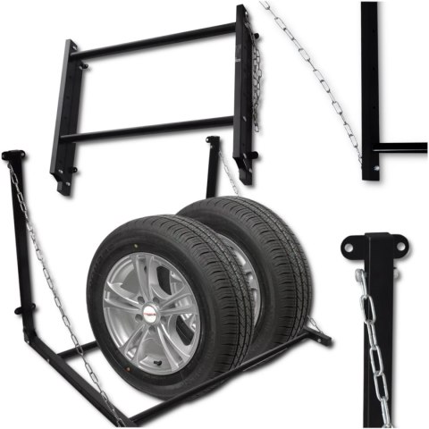 Bituxx Wieszak Ścienny na Opony Bituxx Stalowy Regulowana Szerokość Składany 130kg Bituxx Wieszak Ścienny na Opony Bituxx Stalowy Regulowana Szerokość Składany 130kg