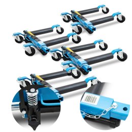Bituxx Wózek manewrowy hydrauliczny pod koła 4 sztuki niebieski