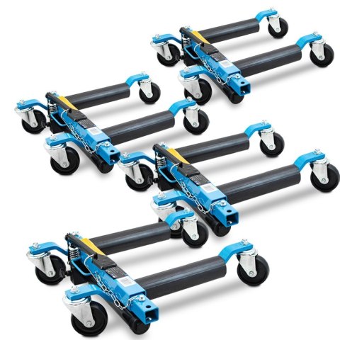 Bituxx Wózek manewrowy hydrauliczny pod koła 4 sztuki niebieski Bituxx Wózek manewrowy hydrauliczny pod koła 4 sztuki niebieski
