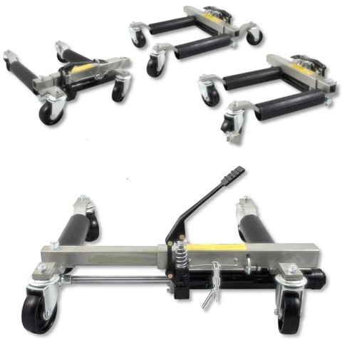 Bituxx Wózki manewrowe pod koła z podnośnikiem hydraulicznym 4 szt. 680 kg Stalowe