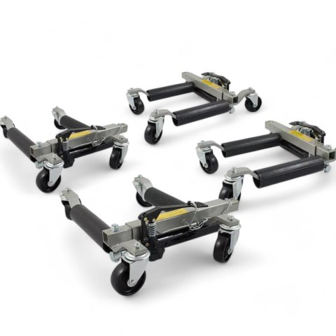 Bituxx Wózki manewrowe pod koła z podnośnikiem hydraulicznym 4 szt. 680 kg Stalowe Bituxx Wózki manewrowe pod koła z podnośnikiem hydraulicznym 4 szt. 680 kg Stalowe