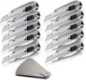 Bituxx Zestaw 10 noży aluminiowych do cięcia + 10 sztuk wymiennych ostrz