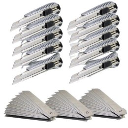 Bituxx Zestaw 10 sztuk nożyków aluminiowych do cięcia + 30 sztuk wymiennych ostrz