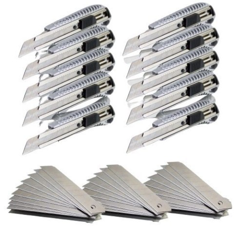 Bituxx Zestaw 10 sztuk nożyków aluminiowych do cięcia + 30 sztuk wymiennych ostrz