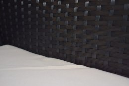 Bituxx ZESTAW MEBLI RATTANOWYCH CZARNY Z JASNOBEŻOWYMI PODUSZKAMI