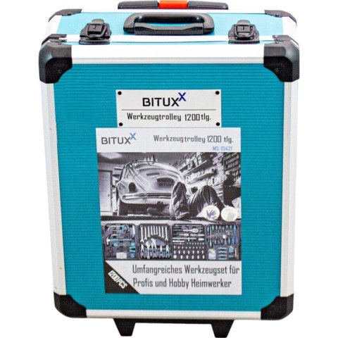 Bituxx Zestaw Narzędzi 1200 elementów Walizka Narzędziowa na Kółkach Stal CR-V Bituxx Zestaw Narzędzi 1200 elementów Walizka Narzędziowa na Kółkach Stal CR-V
