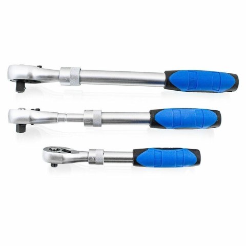 Bituxx Zestaw grzechotek teleskopowych 1/4" 3/8" 1/2" + nakr臋tki 17 19 21mm Bituxx Zestaw grzechotek teleskopowych 1/4" 3/8" 1/2" + nakr臋tki 17 19 21mm