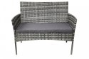 LACESTONE Zestaw Mebli Rattanowych 2 Fotele Stolik Sofa Technorattan Szary Bituxx