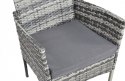 LACESTONE Zestaw Mebli Rattanowych 2 Fotele Stolik Sofa Technorattan Szary Bituxx
