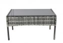 LACESTONE Zestaw Mebli Rattanowych 2 Fotele Stolik Sofa Technorattan Szary Bituxx