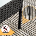 LACESTONE Zestaw Rattanowy 2 Fotele Stolik Wypoczynek Czarny Poduszki Technorattan