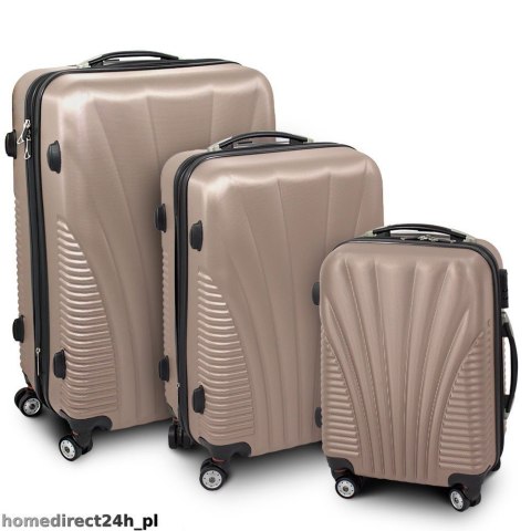 E-hurtownia Zestaw walizek podróżnych ABS FUNNEL M,L,XL Beżowy E-hurtownia Zestaw walizek podróżnych ABS FUNNEL M,L,XL Beżowy