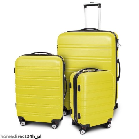 E-hurtownia Zestaw walizek podróżnych ABS LINE Żółty E-hurtownia Zestaw walizek podróżnych ABS LINE Żółty