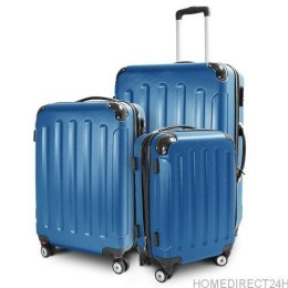 E-hurtownia Zestaw walizek podróżnych ABS STRIPES Błękitny