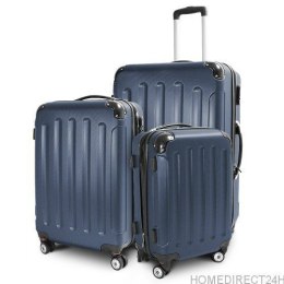 E-hurtownia Zestaw walizek podróżnych ABS STRIPES Ciemny niebieski