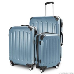 E-hurtownia Zestaw walizek podróżnych ABS STRIPES Turkusowy