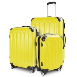E-hurtownia Zestaw walizek podróżnych ABS STRIPES Żółty