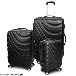 E-hurtownia Zestaw walizek podróżnych ABS WAVE M L XL Czarny