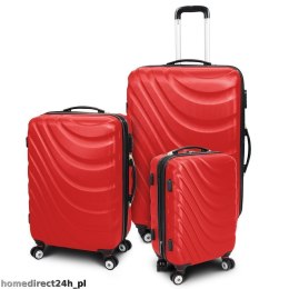 E-hurtownia Zestaw walizek podróżnych ABS WAVE M L XL Czerwony