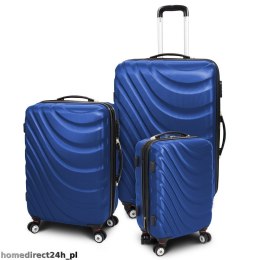 E-hurtownia Zestaw walizek podróżnych ABS WAVE M L XL Niebieski