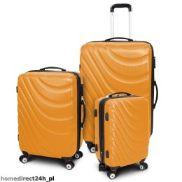 E-hurtownia Zestaw walizek podróżnych ABS WAVE M L XL Pomarańczowy