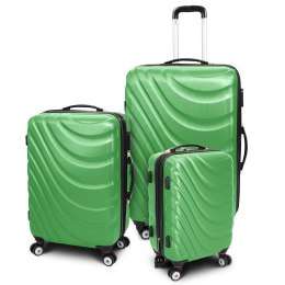 E-hurtownia Zestaw walizek podróżnych ABS WAVE Zielony