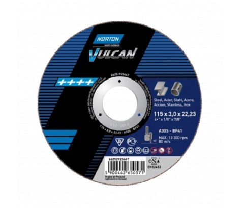 TARCZA FLEX 41 115x3,0x22,2 A 30 S VULCAN NORTON TARCZA FLEX 41 115x3,0x22,2 A 30 S VULCAN NORTON