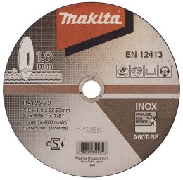 MAKITA TARCZA TNĄCA CIENKA DO METALU 230MM*1.9*22MM A60T